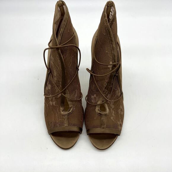 G.I.L.I. Peep Toe Heel Size 9 M Elastic Front Booties Kaarina Nude - Picture 3 of 12